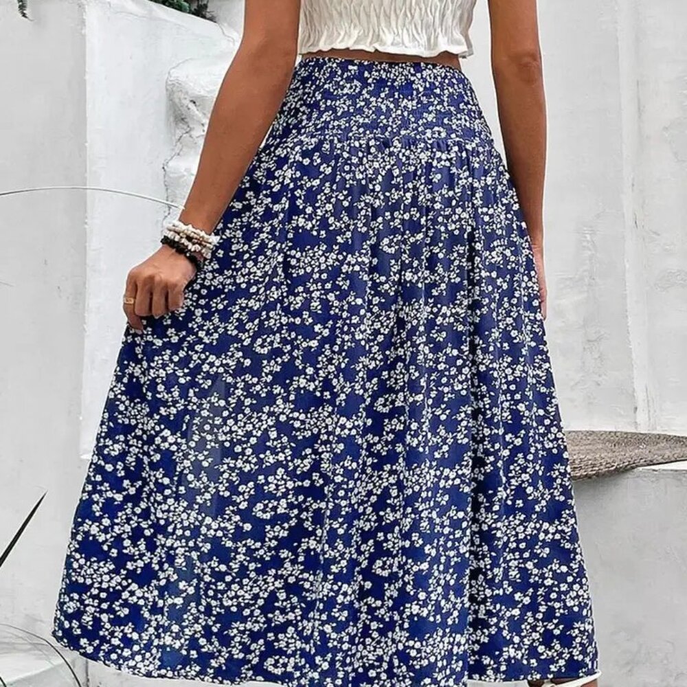 High Waist Floral Printing Women Skirt